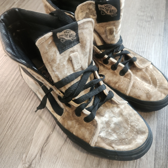 Vans Sk8 Hi Velvet Gold Black Women 7.5 High Top Sneakers,Men Size 6 - Picture 6 of 8